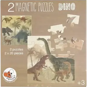 Магнитный пазл Viga Puzzle magnetyczne Dinozaury Photo 1