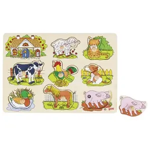 Koka formu puzle Goki 57895 — saimniecība, 8 daļas, no 1 gada, 298×34 mm