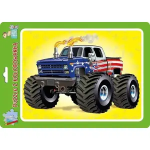 Jigsaw Puzzle with Frame and Coloring Sheet, MD Creative Monster Truck