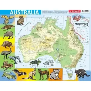 Demart puzzle ramkowe - Australia fizyczna poster-type educational jigsaw, Demart 369160