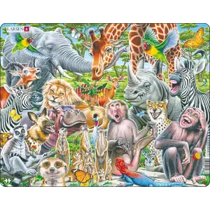 Jigsaw Puzzle Larsen Maxi Happy African Animals — 43 pieces, 365×285 mm, age 4+