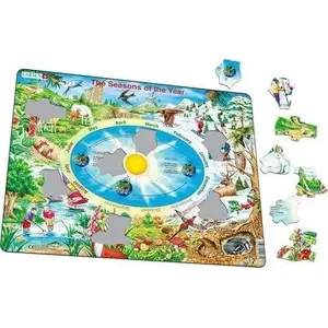 Educational puzzle Larsen Układanka Pory roku Maxi – wooden season-themed puzzle, model 7023852103036