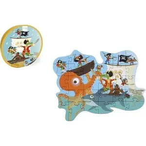 Scratch puzzle 29 contour pieces Pirates — children's educational jigsaw, themed pirate scene