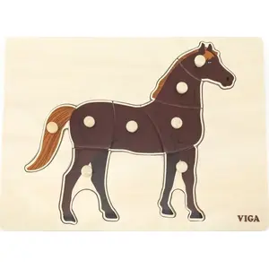 Деревянная монтессори головоломка-лошадь с штырьками от Viga Toys — деревянная пазл-доска