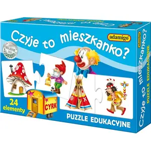Puzzle board game Adamigo 6656 'Whose Home Is It?' educational wooden puzzle set