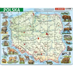 Puzzle frame set Demart 329559 – Poland physical geography themed educational puzzle