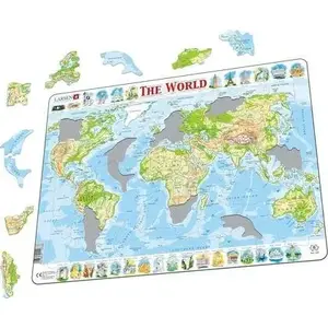 Puzzle Larsen physical world map Maxi – educational jigsaw puzzle for geography learning