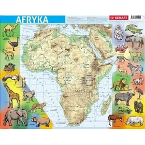 Puzzle frame map Demart — Africa physical (educational wooden frame puzzle)