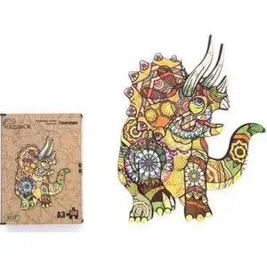 Koka puzle PuzzleOK 130 daļas Triceratops A3