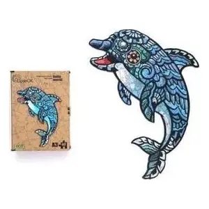 Wooden Puzzle Maksik Delfin PuzA3-00716 – children's educational dolphin puzzle, model PE7168