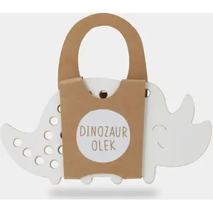 Izglītojoša rotaļlieta Milin Przeplotka — dinozaurs Olek, auklītes šņorēšanas rotaļlieta