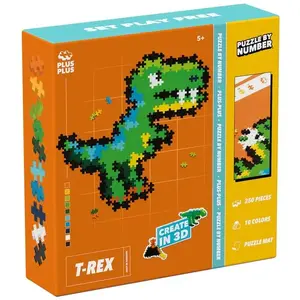 Puzzle by Number Plus-Plus T-Rex 250 pieces educational jigsaw set