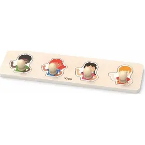 Educational puzzle set Viga 44536 with handles — skin tone colors