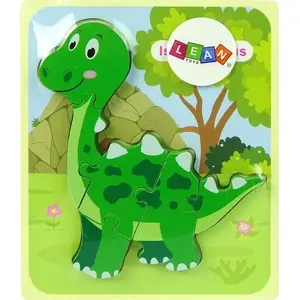 Деревянная пазл-головоломка LEANToys Isanosaurus (зелёный) — детская развивающая деревянная мозаика