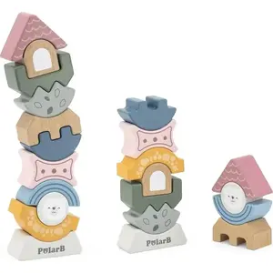 Wooden Stacking Puzzle Tower Viga Toys PolarB by viga toys, model 44070