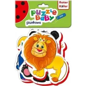 Bērnu koka puzle Roter Kafer Baby puzzles Zoo – vairāku gabaliņu izglītojoša puzle no roter kafer