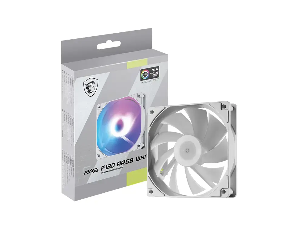 MSI MAG F120 ARGB WHITE 120 мм вентилятор Photo 2