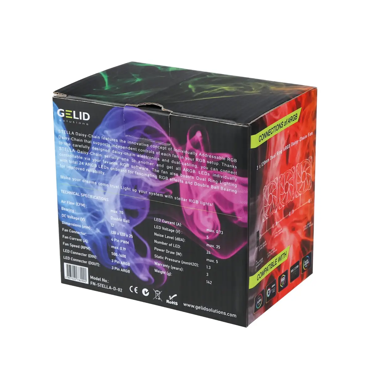 Gelid Stella Daisy Chain 120 mm fan set Photo 5