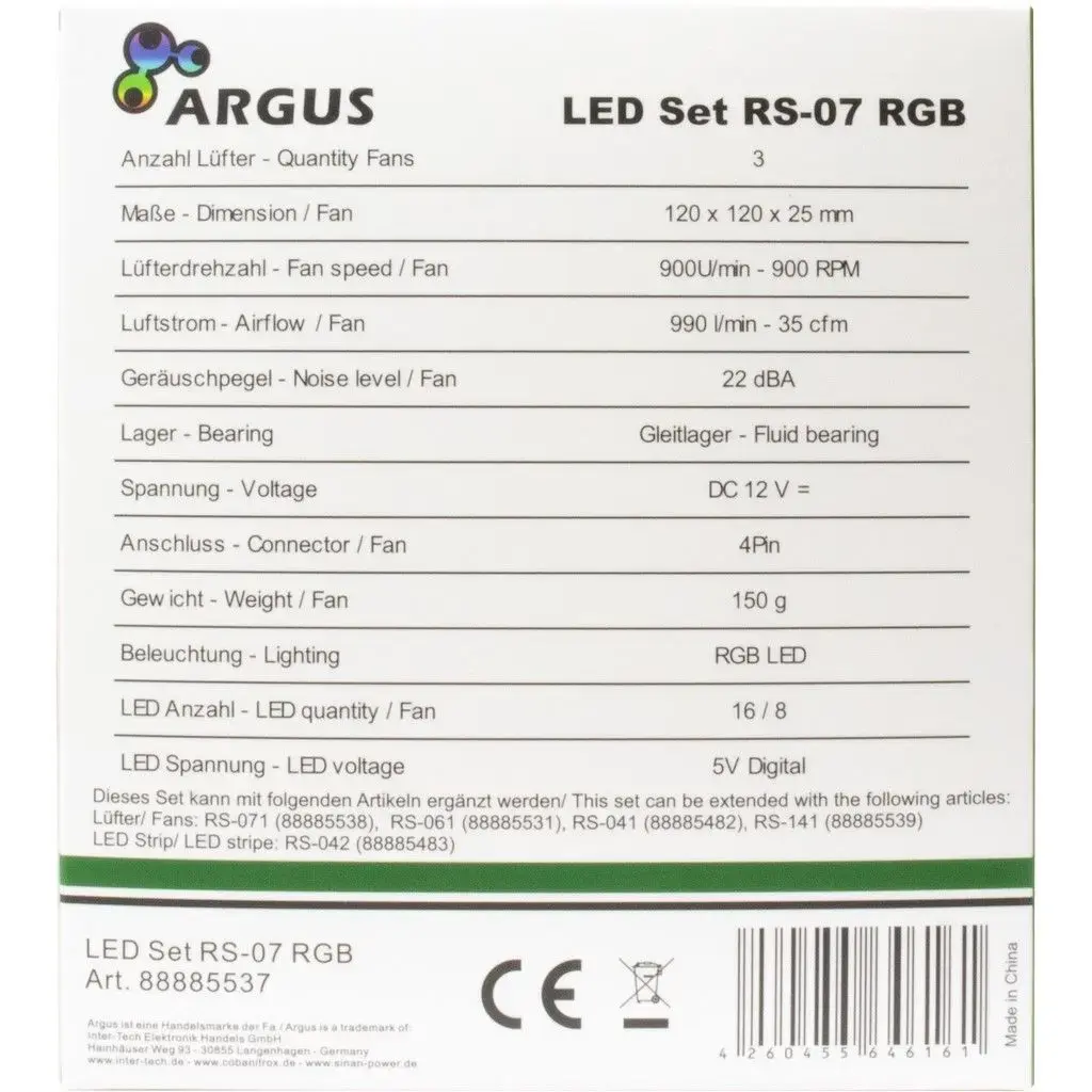 Вентилятор ARGUS Inter-Tech Argus RS-07 120 мм Photo 9