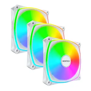 Computer case fan Montech RX120 PRO 120 mm White, 600–1600 RPM, Hydro Dynamic Bearing, 3 pcs