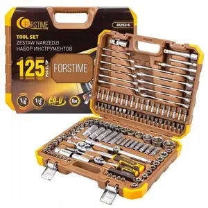 Tool set Forcekraft FT-41252-5 — 125-piece socket and hex bit set 1/2" & 1/4" (4–32 mm)
