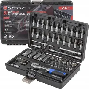 Tool set Forsage F-2512-5 — 51-piece 1/4" socket set (4–14 mm, 6-point)
