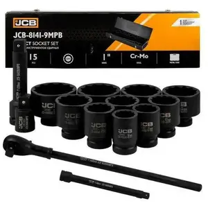 Socket impact tool set No name 15-piece 1" (12-point) JCB-8141-9MPB