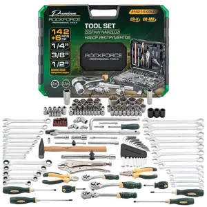 Набор инструментов Rockforce RF-41421-5GOLD — 142+6 шт. головки и принадлежности 1/4", 3/8", 1/2" (4–36 мм)