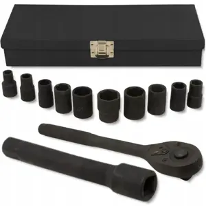 Impact Socket Set Forcekraft 12 pc 1/2" (hex) 10–24 mm