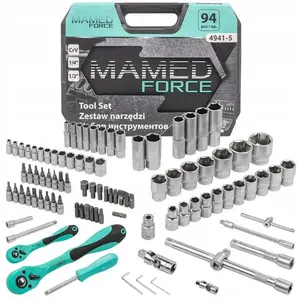 Tool set Isma PROFI 94 pcs 1/4" & 1/2" hex sockets 4–22 mm