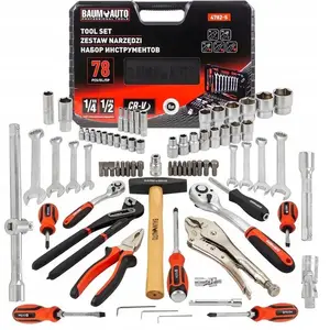 Набор инструментов Forcekraft 78 предметов 1/2" и 1/4" шестигранные головки 4–32 мм