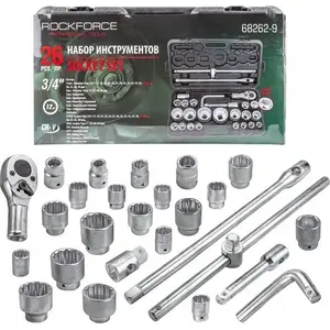 Socket wrench set Rockforce RF-68262-9 26 pcs 3/4"–1" 12-point