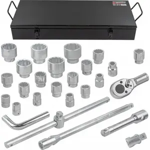 Набор инструментов Forcekraft FK-68263-9 — 26 предметов, 3/4" (12-гранные) головки и принадлежности