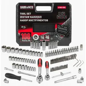 Набор инструментов No name 108 предметов 1/4" и 3/8" привод, головки и аксессуары 4–22 мм