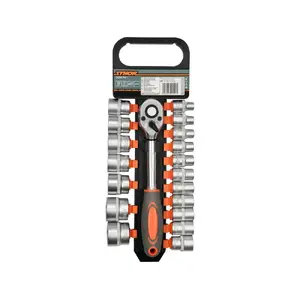 Socket set STHOR 58634 — 1/2" drive, steel, 19-piece