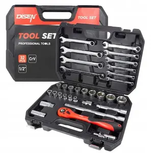 Socket wrench set King Tony DS-1032, Cr-V steel, 1/2" drive, 32 pieces