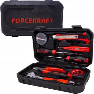 Tool set Forcekraft FK-1009C — 9-piece hand tool kit with pliers, screwdrivers, hammer