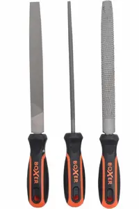 File set BOXER 3-piece 200 mm — flat, half-round, round files