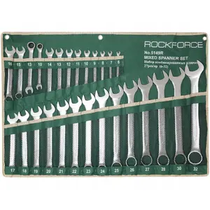 Wrench set No name RF-5149R — 27-piece combination wrenches 6–32 mm on roll-up pouch (2 ratcheting)