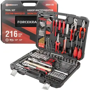 Набор инструментов Forcekraft FK-38841DS — 216 предметов, набор ручных инструментов