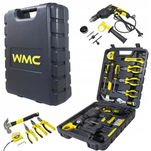 Tool kit 59 pcs No name WMC-1059 — 750W impact drill with bits, drill bits, pliers, screwdrivers, hammer in case