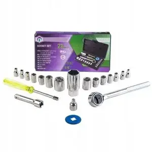 Socket and Bit Set King Tony P019K — 21-piece 1/4" drive sockets and bits