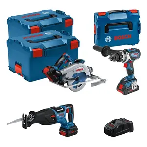 Combi-kit 3 tools 18V battery — Bosch; jigsaw (cut 23 mm), compact circular saw, 18V impact driver, 3 batteries