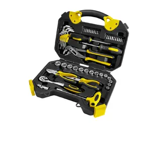 Mechanics tool set Fieldmann FDG 5002-54R — sockets and wrenches 7–24 mm, stainless steel, black/yellow