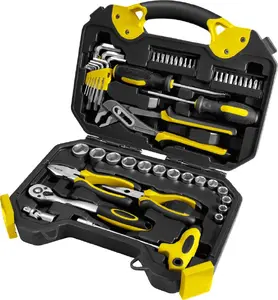 Mehāniķa instrumentu komplekts Fieldmann FDG 5002-54R — uzgriežņu galviņas un atslēgas 7–24 mm, nerūsējošais tērauds, melns/dzeltens