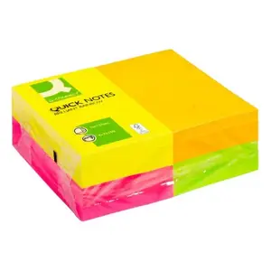 Q-CONNECT KF01350 note paper Rectangle Green, Magenta, Orange, Yellow 100 sheets Self-adhesive