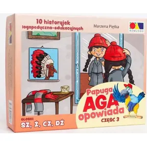 Picture Stories book Komlogo — "Papuga Aga opowiada" part 3, illustrated children's reading (Polish)