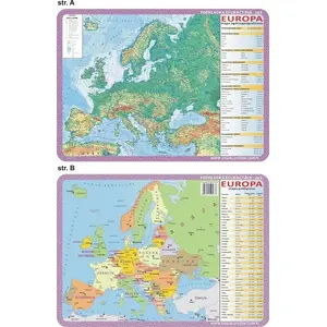Educational Desk Mat Visual System — Europe general geographic and political map