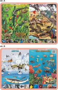 Educational placemat Visual System — Animals of the World: Amazon Jungle, Australia, Arctic, Reef