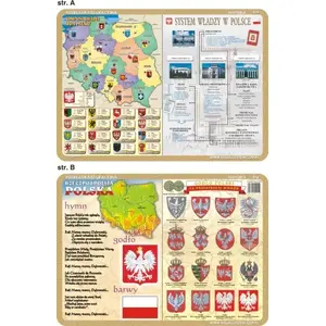 Educational Desk Mat Visual System — Polish Emblem, Flag Colors, Anthem, Administrative Map, Government System